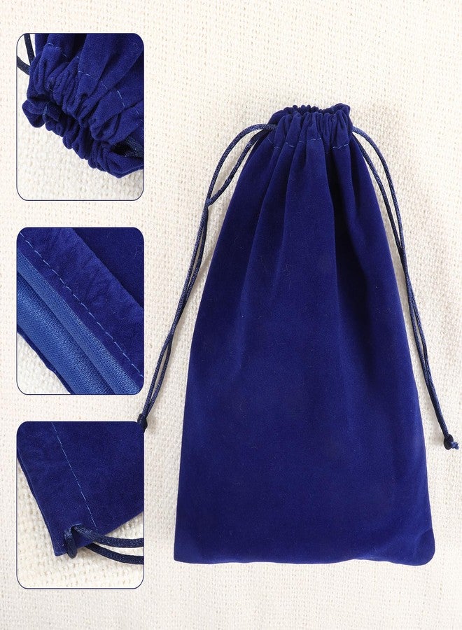 Qulkws 4 Pcs Jewelry Velvet Bags Soft Velvet Gift Bags 5.7'' x7.8'' 4 Colors Package Drawstring Pouch Gift Fabric Cloth Bag for Jewelry Crystal Gifts - Image 3
